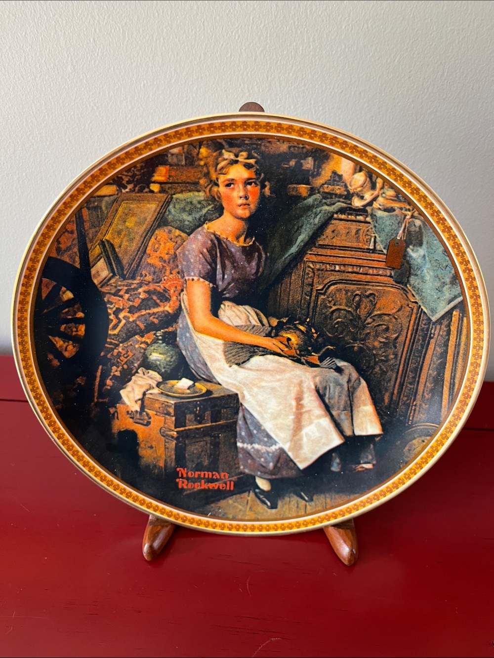 Vintage Norman Rockwell "Dreaming in the Attic" Decorative Plate - Knowles China